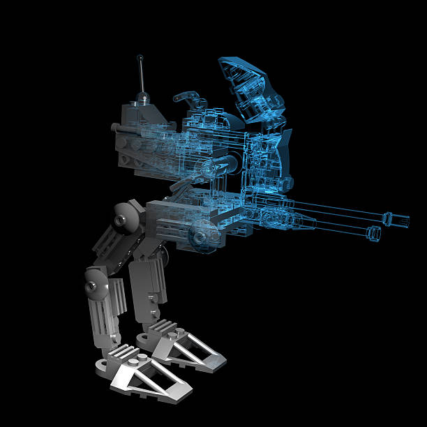 istock Robot toy - transparent blue and black 120846669