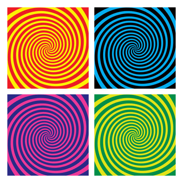 Psychedelic Swirl Backgrounds Vector illustration of colorful swirl psychedelic swirl backgrounds. trdelník stock illustrations