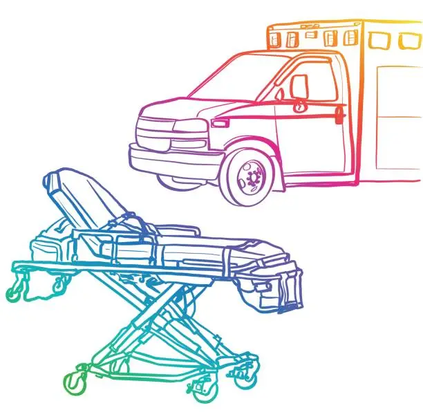 Vector illustration of Empty Stretcher Rainbow