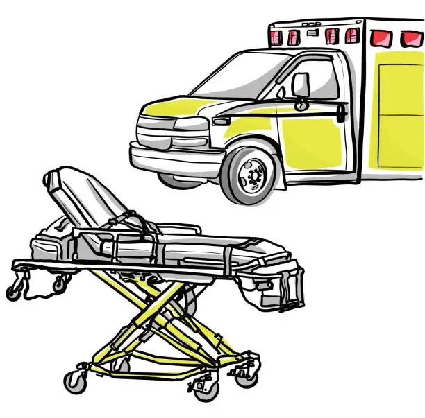 Vector illustration of Empty Stretcher