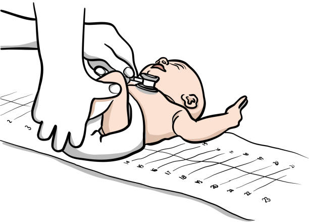 ilustrações de stock, clip art, desenhos animados e ícones de newborn checkup - labour room