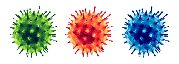 coronavirus or flu virus concept - pathogen imagens e fotografias de stock