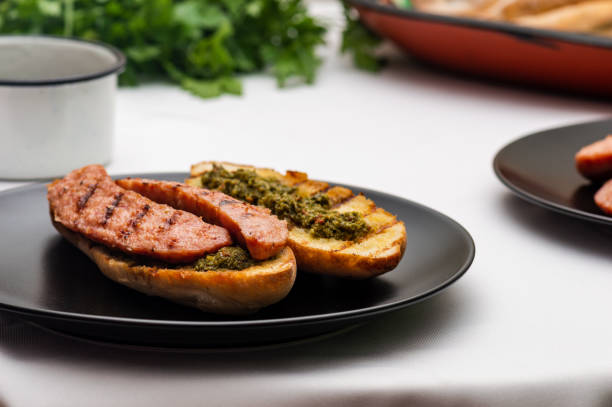 istock Choripan, south American style chorizo sandwich 1208479101