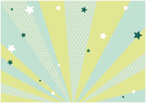 This is an illustration of a green background and scattered stars. Vector image. This is an illustration of a green background and scattered stars. Vector image. kawaii stock illustrations