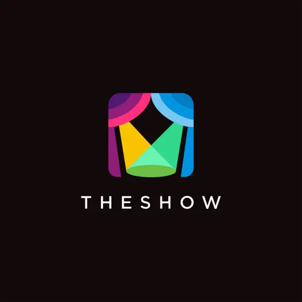 Vector illustration of lighting stage show logo vector
