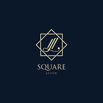 Vector Illustration Letter L With Square Luxury Style.