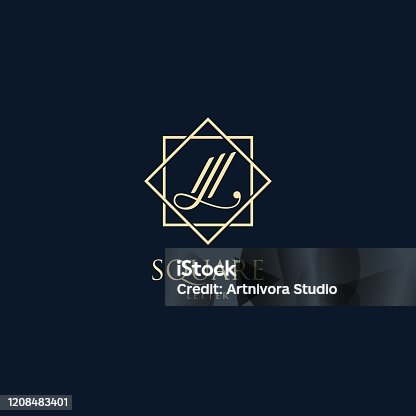 istock Vector Illustration Letter L With Square Luxury Style. 1208483401