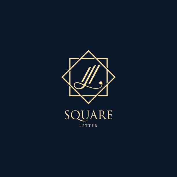 Vector Illustration Letter L With Square Luxury Style. Vector Illustration Letter L With Square Luxury Style. elegance concept stock illustrations