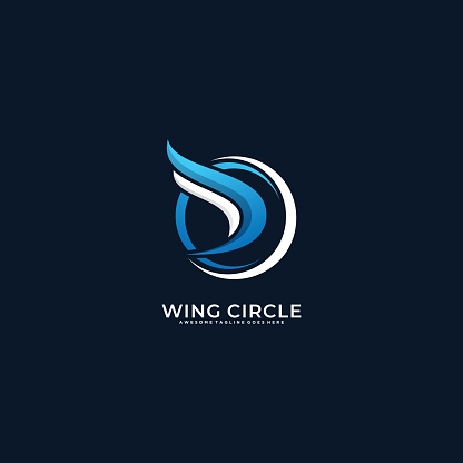 Vector Illustration Wing Circle Gradient Colorful Style.
