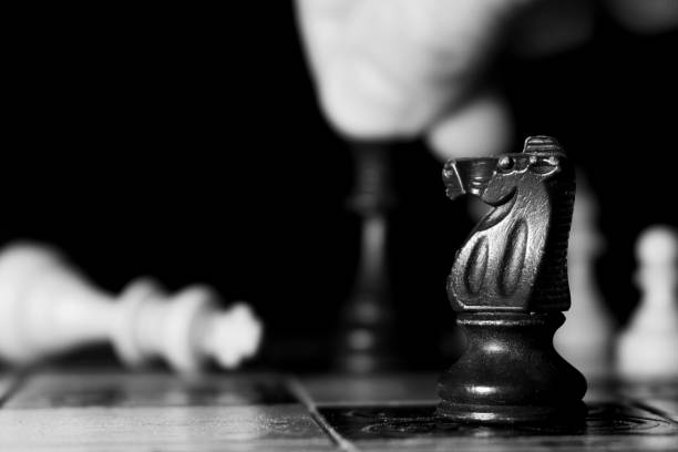 istock Chess photographed on a chessboard 1208485199