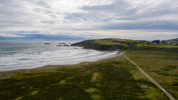 istock A cold beach landscape with a ground road at side 1208486150