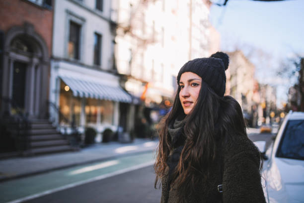istock Young woman walking in Soho, Manhattan, NYC 1208487205