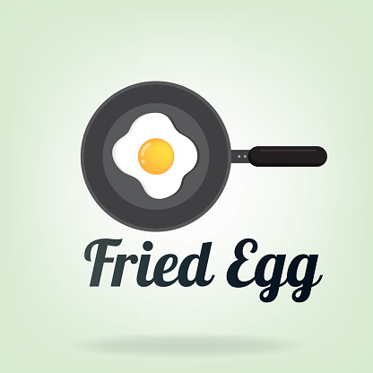fried egg. eps 10 vector file