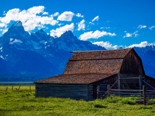 istock Old Barn on Mormon Row with the Tetons in the background 1208493875