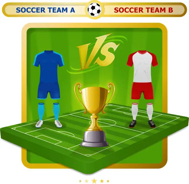 Vector illustration of Soccer Champions Cup Competition Icon