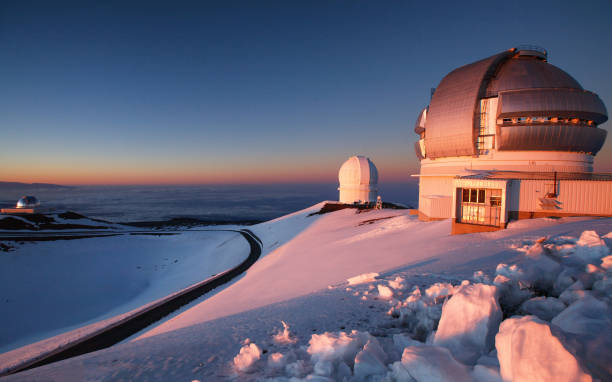 istock Snowy Mauna Kea Observatory at Sunset 1208495812