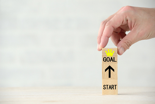 Business concepts, start to goal