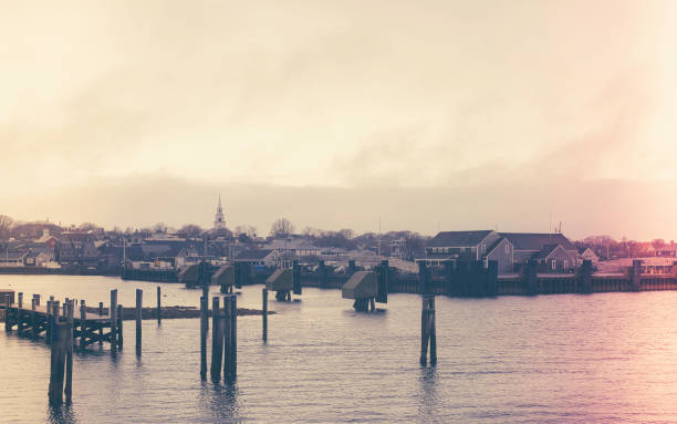 Vintage style photo of Nantucket Harbor