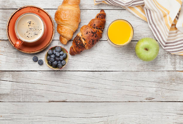istock Breakfast with coffee and croissant 1208509717