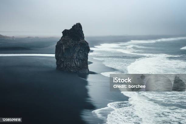 Black Beach Stock Photo - Download Image Now - Rock - Object, Sea, Iceland