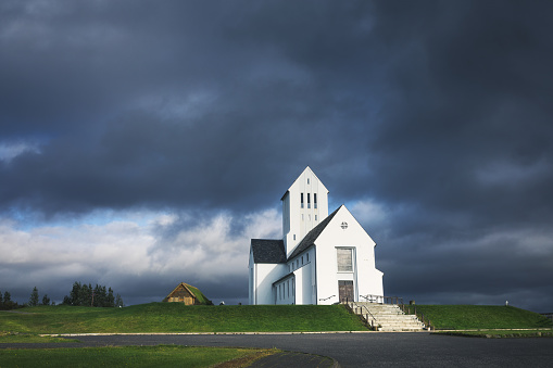 Famous historical site in Iceland - Skalholt Cathedral (Skalholtskirkja).