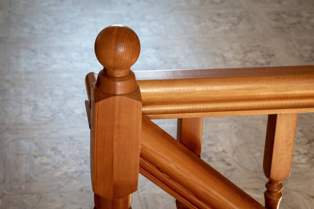 istock Wooden baluster close-up 1208512549