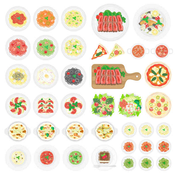 ilustraciones, imágenes clip art, dibujos animados e iconos de stock de comida italiana - minestrone