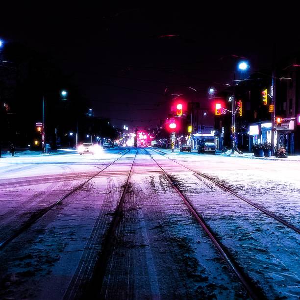 istock Street night covered in snow 1208519876