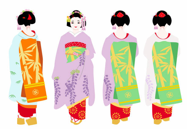 京都の舞妓さん - 舞妓点のイラスト素材／クリップアート素材／マンガ素材／アイコン素材