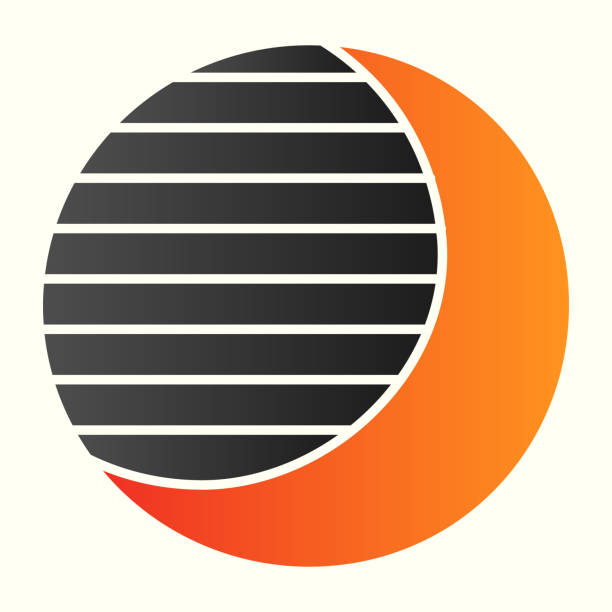 Solar eclipse line icon. Satellite shadow and sun. Astronomy vector design concept, outline style pictogram on white background, use for web and app. Eps 10. Solar eclipse line icon. Satellite shadow and sun. Astronomy vector design concept, outline style pictogram on white background, use for web and app. Eps 10 eclipse icon stock illustrations