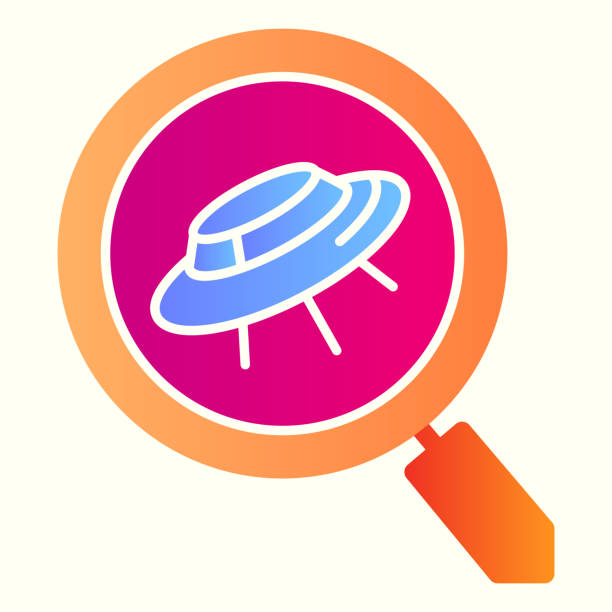 Search scan for ufo line icon. Spaceship and lens, magnifier. Astronomy vector design concept, outline style pictogram on white background, use for web and app. Eps 10. Search scan for ufo line icon. Spaceship and lens, magnifier. Astronomy vector design concept, outline style pictogram on white background, use for web and app. Eps 10 alien invasion stock illustrations