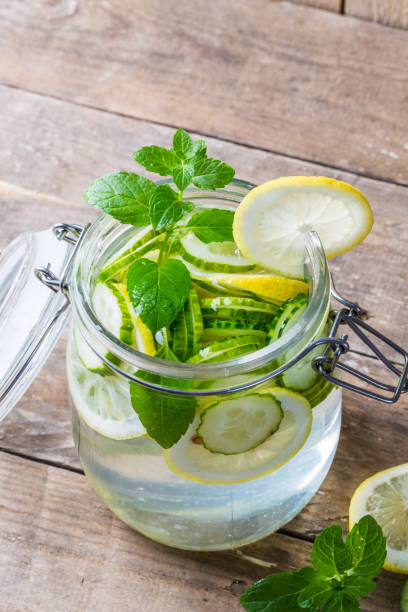 istock Detox water with lemon, cucumber and mint 1208525029