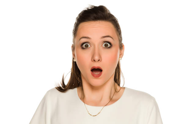 istock Youngs shocked woman  on white background 1208532532