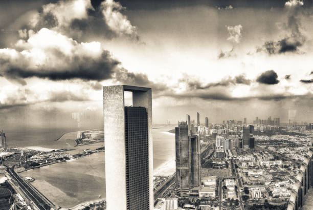 istock Panoramic sunset skyline of Abu Dhabi 1208534234