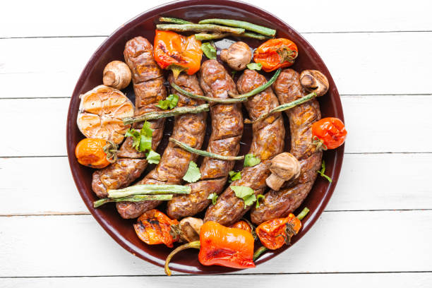istock Tasty grilled sausages 1208535539
