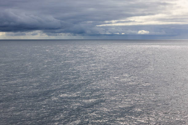 istock Stormy weather on atlantic ocean at sunset. Sea wave. Overcast 1208536817