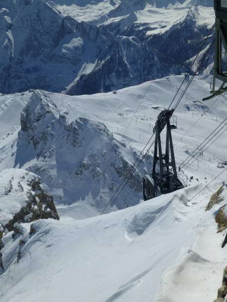 istock Uphill gondola shortly before the mountain station 1208539067