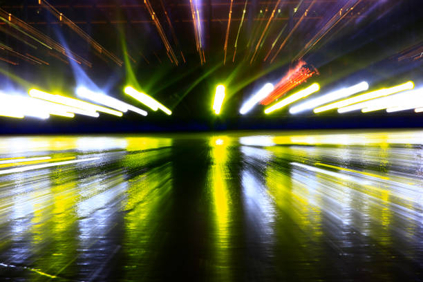 istock Stage lighting effect in the dark, close-up pictures 1208541523