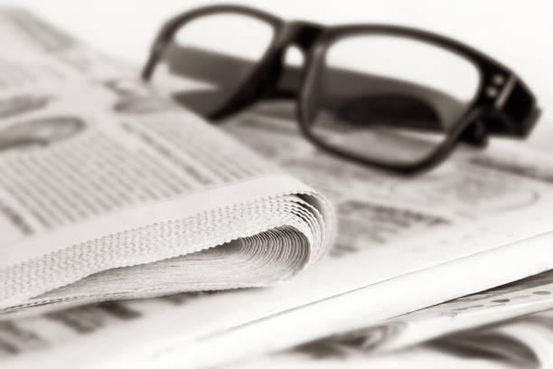 istock Background from old newspapers, media concept 1208544392