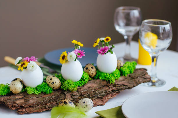 istock Close up of natural decoration for Easter table 1208548898