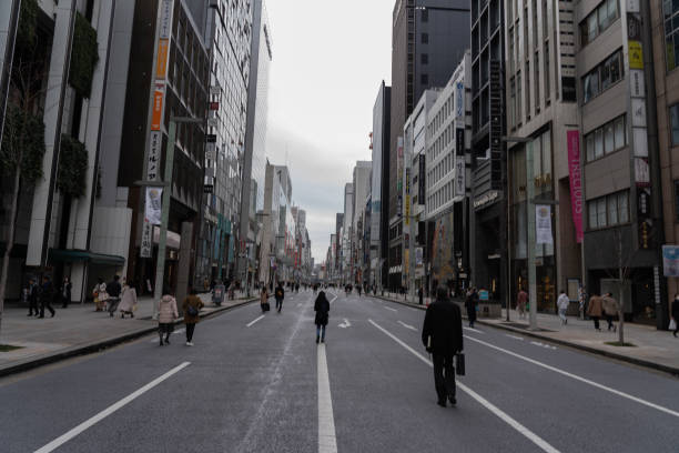 istock Ginza town in Tokyo without tourists 1208549027