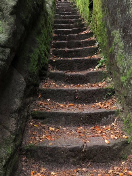 istock Stone stairs carved in rock 1208551149
