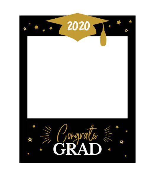 Vector illustration of Photo booth props frame for graduation party