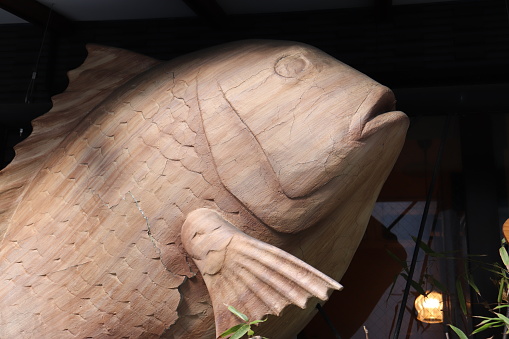 Fish wood work decoration in Japan