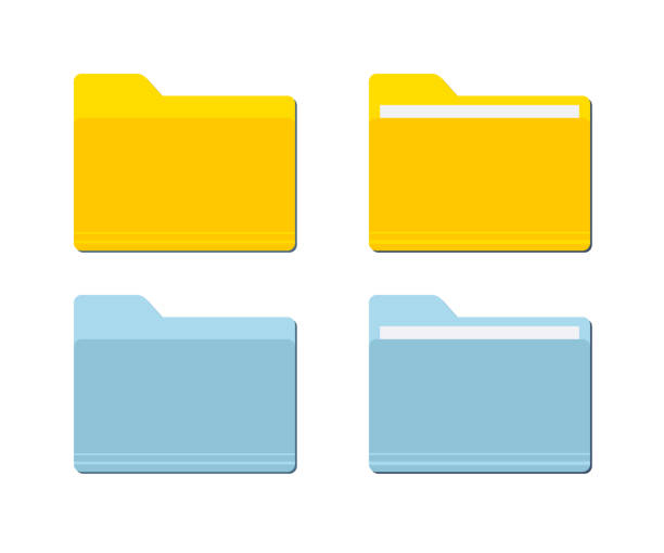 ilustrações de stock, clip art, desenhos animados e ícones de folder for documents icon. - desk