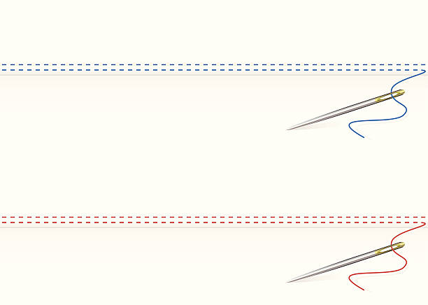 igła pracy border - szyć stock illustrations