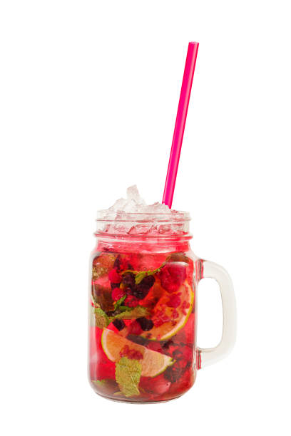 istock Summer red cocktail on isolated white background 1208564342