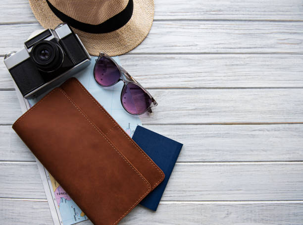istock Brown leather travel organizer 1208570291