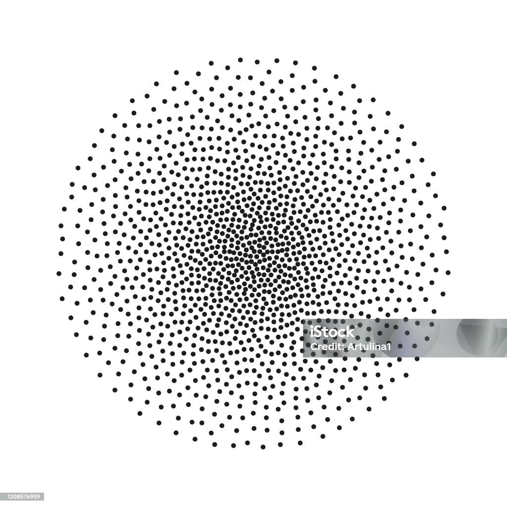Round Point Texture Halftone Stipple Circle Vector Dotted Monochrome Texture Pointillism ...
