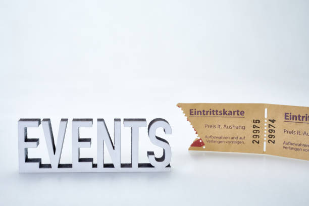 istock The word Events stands next to a generic admission ticket, german language = Ticket 1208579760
